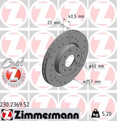 Zimmermann 230.2369.52 - Discofreno autozon.pro