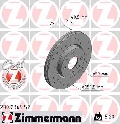 Zimmermann 230.2365.52 - Discofreno autozon.pro