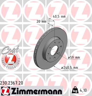 Zimmermann 230.2367.20 - Discofreno autozon.pro