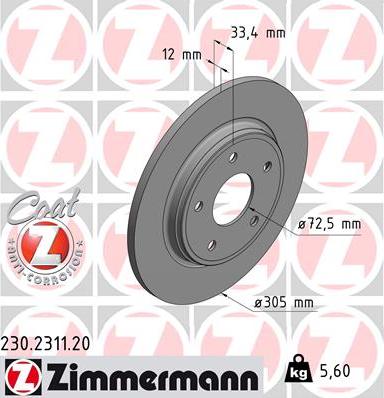 Zimmermann 230.2311.20 - Discofreno autozon.pro