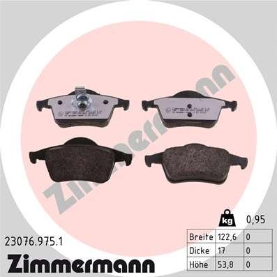 Zimmermann 23076.975.1 - Kit pastiglie freno, Freno a disco autozon.pro