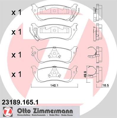 Zimmermann 23189.165.1 - Kit pastiglie freno, Freno a disco autozon.pro