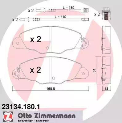 Zimmermann 23134.180.1 - Kit pastiglie freno, Freno a disco autozon.pro