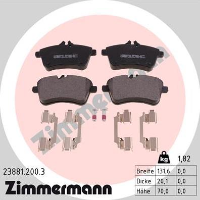 Zimmermann 23881.200.3 - Kit pastiglie freno, Freno a disco autozon.pro