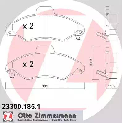 Zimmermann 23300.185.1 - Kit pastiglie freno, Freno a disco autozon.pro