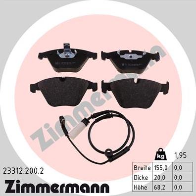 Zimmermann 23312.200.2 - Kit pastiglie freno, Freno a disco autozon.pro