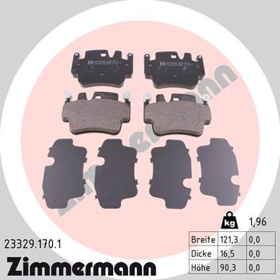 Zimmermann 23329.170.1 - Kit pastiglie freno, Freno a disco autozon.pro