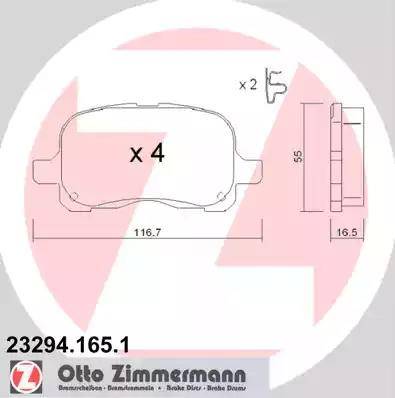 Zimmermann 23294.165.1 - Kit pastiglie freno, Freno a disco autozon.pro