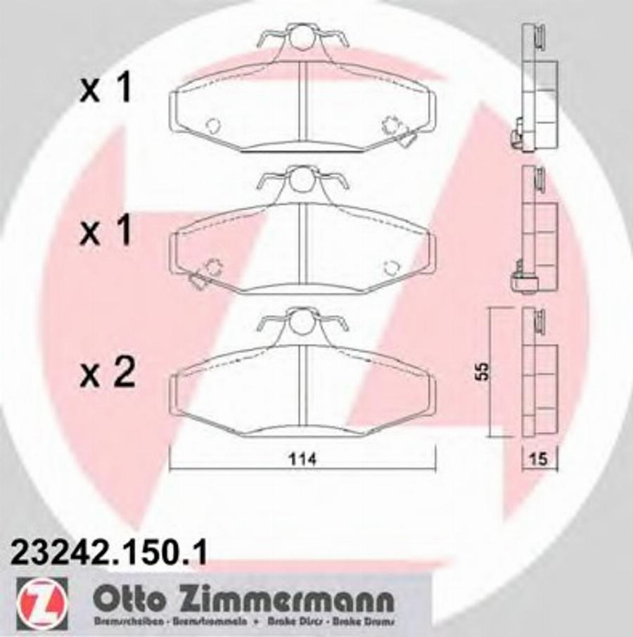 Zimmermann 232421501 - Kit pastiglie freno, Freno a disco autozon.pro