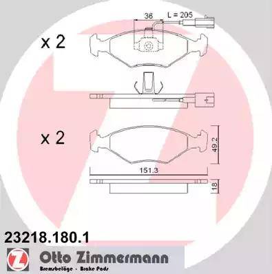 Zimmermann 23218.180.1 - Kit pastiglie freno, Freno a disco autozon.pro