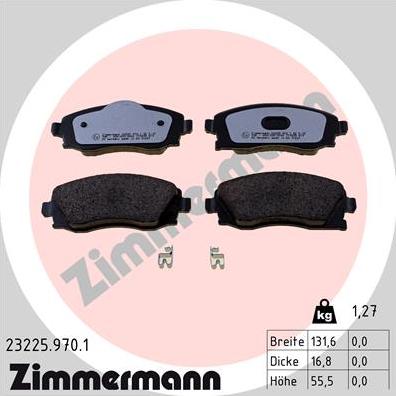 Zimmermann 23225.970.1 - Kit pastiglie freno, Freno a disco autozon.pro