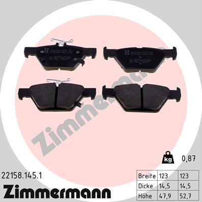 Zimmermann 22158.145.1 - Kit pastiglie freno, Freno a disco autozon.pro