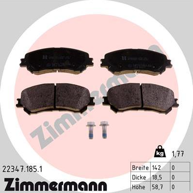 Zimmermann 22347.185.1 - Kit pastiglie freno, Freno a disco autozon.pro