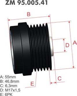 ZM ZM 95.005.41 - Puleggia cinghia, Alternatore autozon.pro