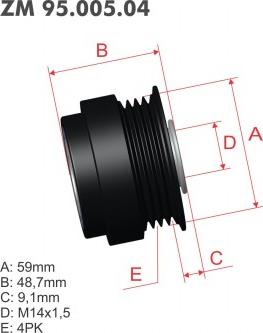 ZM ZM 95.005.04 - Puleggia cinghia, Alternatore autozon.pro