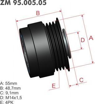 ZM ZM 95.005.05 - Puleggia cinghia, Alternatore autozon.pro