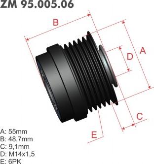 ZM ZM 95.005.06 - Puleggia cinghia, Alternatore autozon.pro