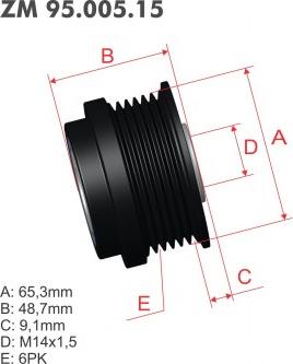 ZM ZM 95.005.15 - Puleggia cinghia, Alternatore autozon.pro