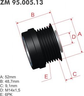 ZM ZM 95.005.13 - Puleggia cinghia, Alternatore autozon.pro