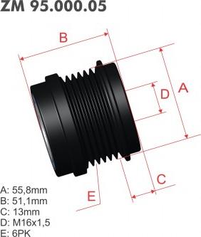 ZM ZM 95.000.05 - Puleggia cinghia, Alternatore autozon.pro