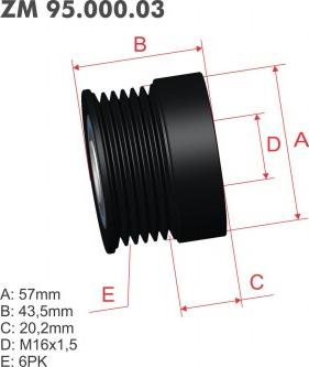 ZM ZM 95.000.03 - Puleggia cinghia, Alternatore autozon.pro