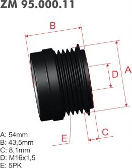 ZM ZM 95.000.11 - Puleggia cinghia, Alternatore autozon.pro