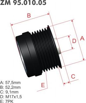 ZM ZM 95.010.05 - Puleggia cinghia, Alternatore autozon.pro