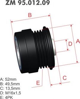 ZM ZM 95.012.09 - Puleggia cinghia, Alternatore autozon.pro