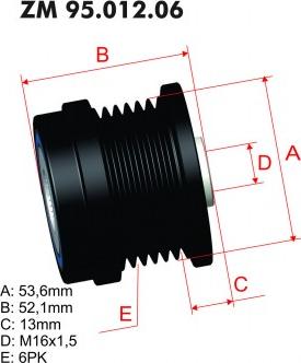 ZM ZM 95.012.06 - Puleggia cinghia, Alternatore autozon.pro