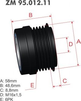 ZM ZM 95.012.11 - Puleggia cinghia, Alternatore autozon.pro