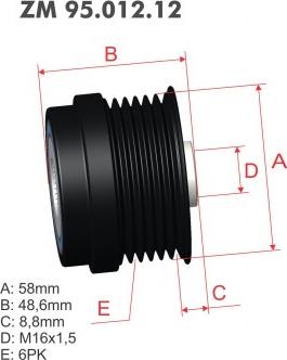 ZM ZM 95.012.12 - Puleggia cinghia, Alternatore autozon.pro