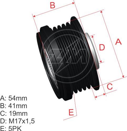 ZM ZM 96.005.40 - Puleggia cinghia, Alternatore autozon.pro