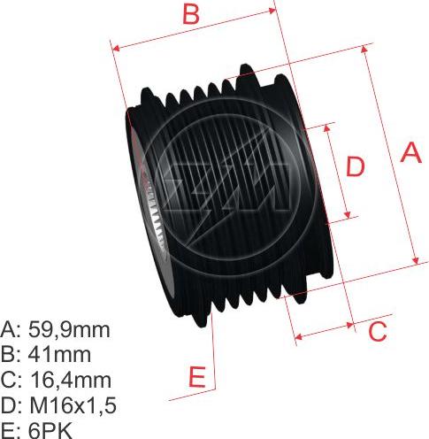 ZM ZM 96.005.41 - Puleggia cinghia, Alternatore autozon.pro