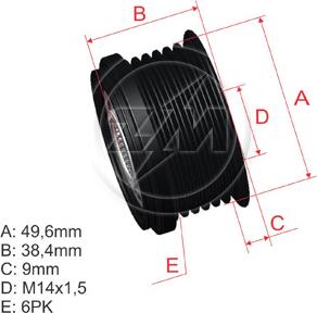 ZM ZM 96.005.14 - Puleggia cinghia, Alternatore autozon.pro