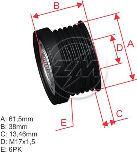 ZM ZM 96.005.16 - Puleggia cinghia, Alternatore autozon.pro