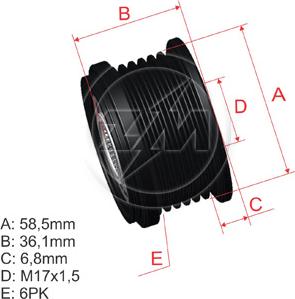 ZM ZM 96.005.12 - Puleggia cinghia, Alternatore autozon.pro