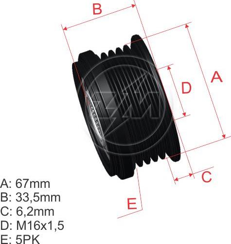 ZM ZM 96.005.38 - Puleggia cinghia, Alternatore autozon.pro