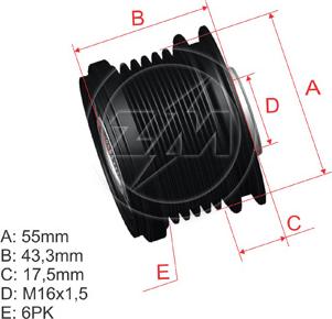 ZM ZM 96.000.19 - Puleggia cinghia, Alternatore autozon.pro