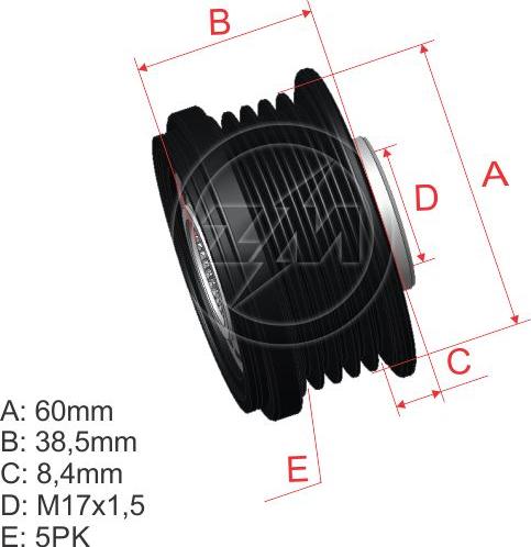 ZM ZM 96.010.25 - Puleggia cinghia, Alternatore autozon.pro