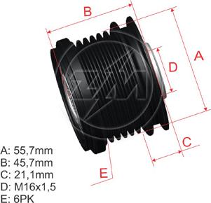 ZM ZM 96.012.17 - Puleggia cinghia, Alternatore autozon.pro