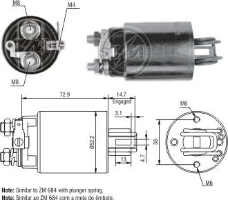 ZM ZM-1684 - Elettromagnete, Motore d'avviamento autozon.pro