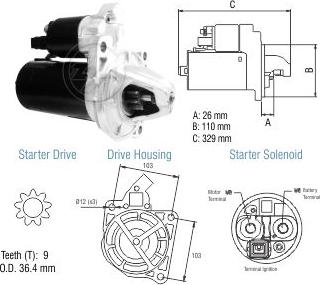 ZM ZM 80.110.03 - Motorino d'avviamento autozon.pro