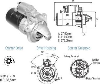 ZM ZM 80.130.09 - Motorino d'avviamento autozon.pro