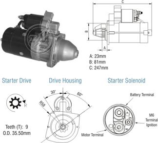 ZM ZM 80.130.02 - Motorino d'avviamento autozon.pro