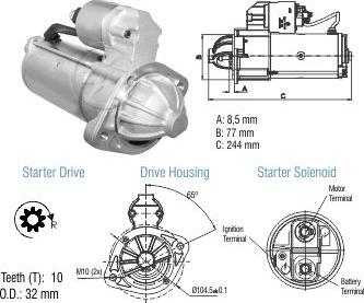 ZM ZM 80.201.04 - Motorino d'avviamento autozon.pro