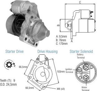 ZM ZM 80.201.08 - Motorino d'avviamento autozon.pro