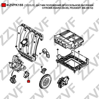 ZZVF ZVPK155 - Sensore, Regolazione valvola farfalla autozon.pro