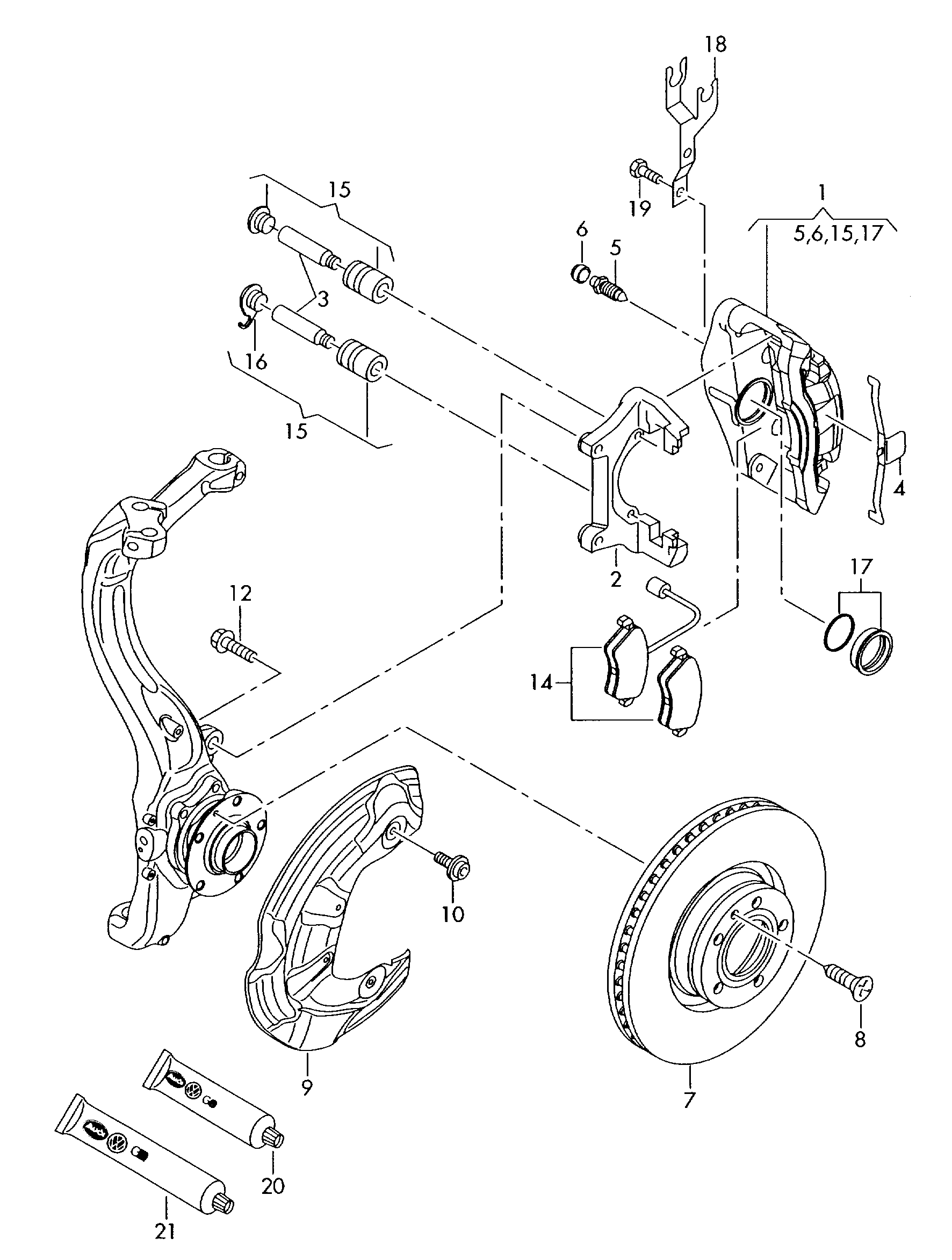 Skoda 4F0615123 - Brake caliper housing autozon.pro