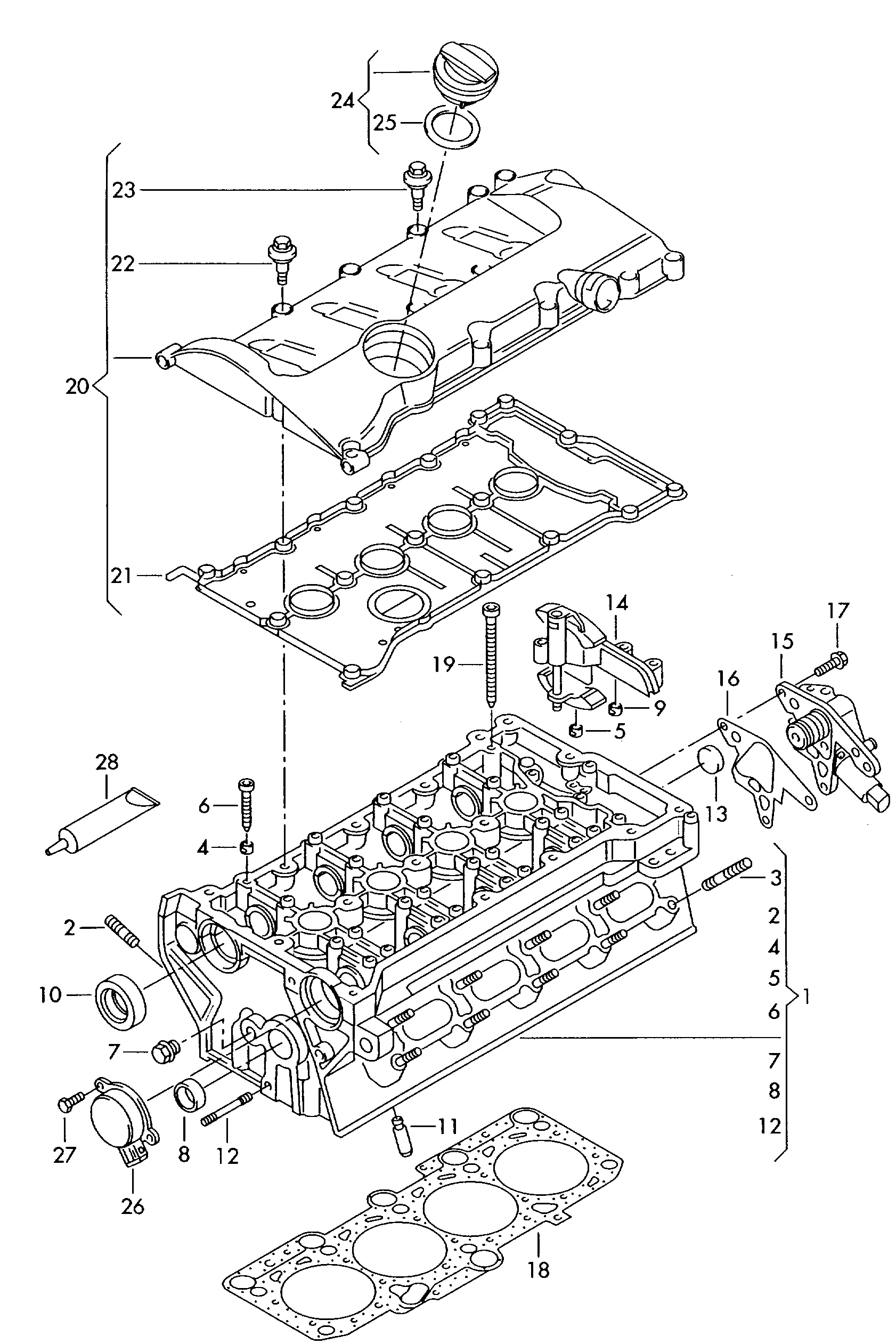 AUDI 06B 103 483 H - Guarnizione, Copritestata autozon.pro