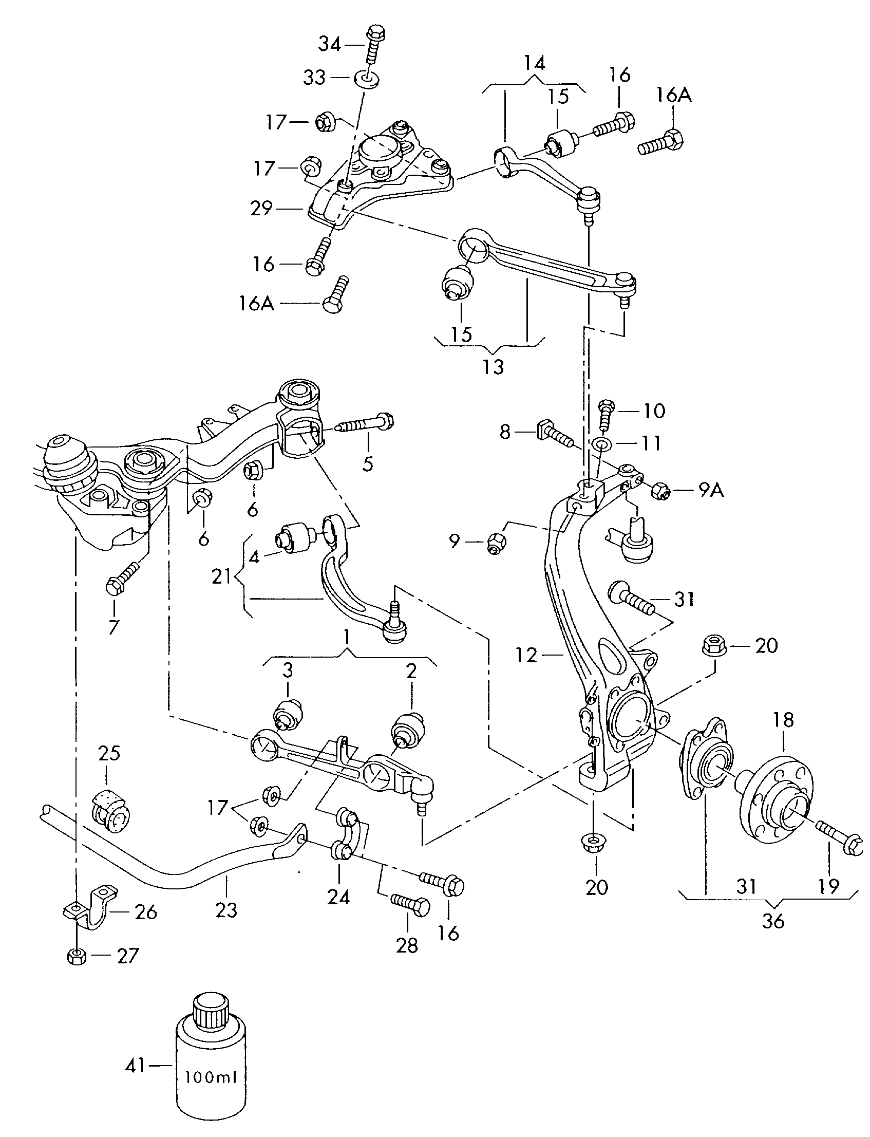 Seat 8E0 407 505 P - Braccio oscillante, Sospensione ruota autozon.pro